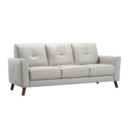 LIGHT GREY LEATHER SOFA
