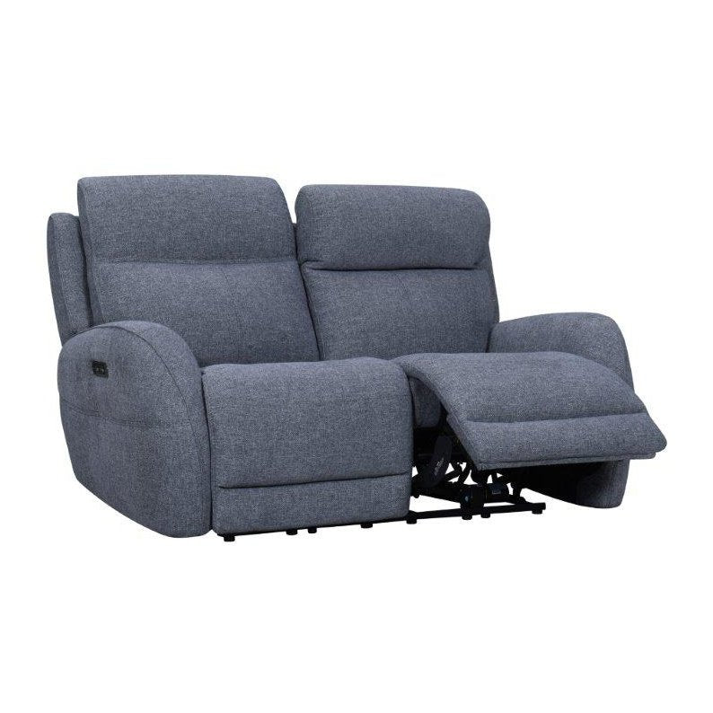 NAVY FABRIC RECLINING LOVESEAT