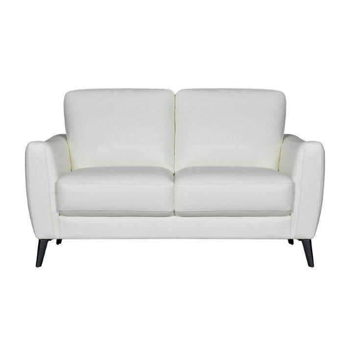 WHITE LEATHER LOVESEAT