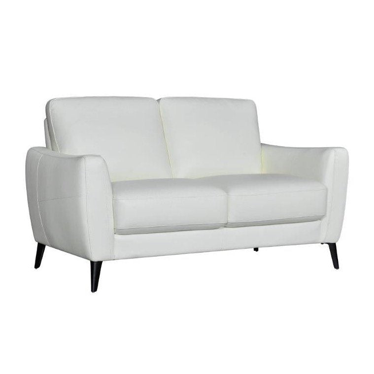 WHITE LEATHER LOVESEAT