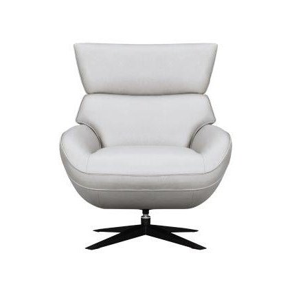 DOVE GREY LEATHER SWIVEL CHAIR