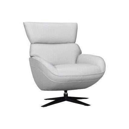 DOVE GREY LEATHER SWIVEL CHAIR
