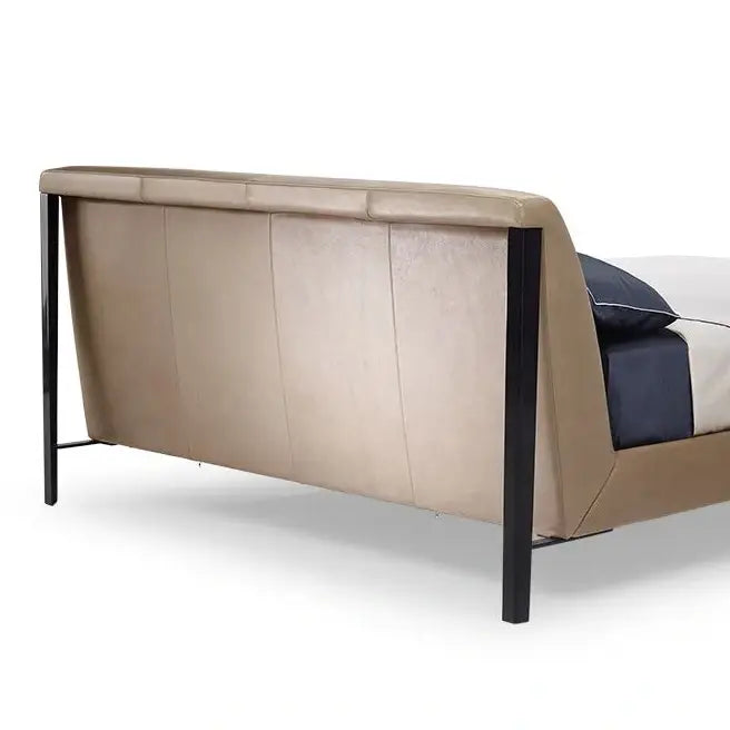 DIAMANTE DARK GREY KING LEATHER BED