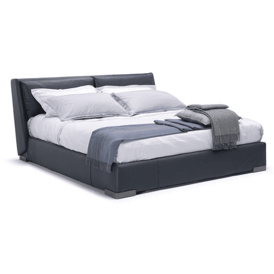 FENICE QUEEN NAVY LEATHER BED