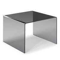 MERCURIO SMOKED GLASS END TABLE