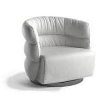 COUTURE TAUPE LEATHER SWIVEL CHAIR