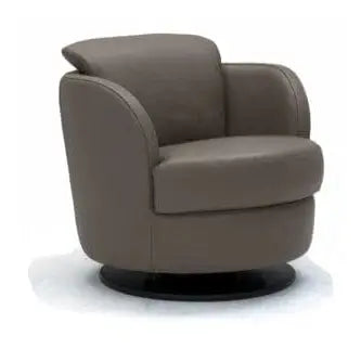 PIENZA (I743) GREY LEATHER SWIVEL CHAIR