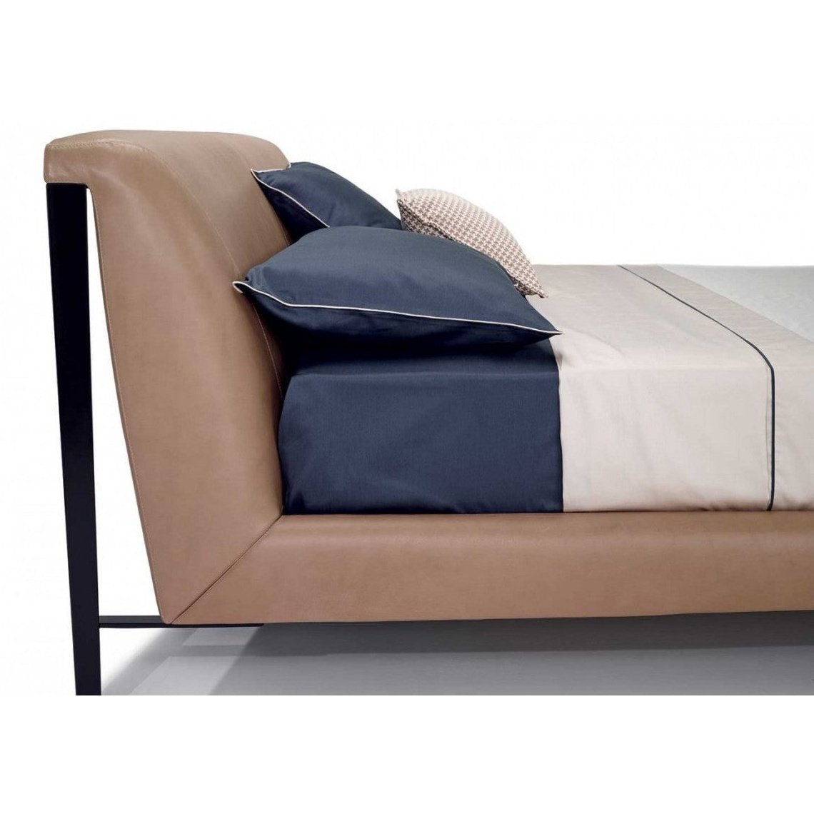 DIAMANTE DARK GREY KING LEATHER BED