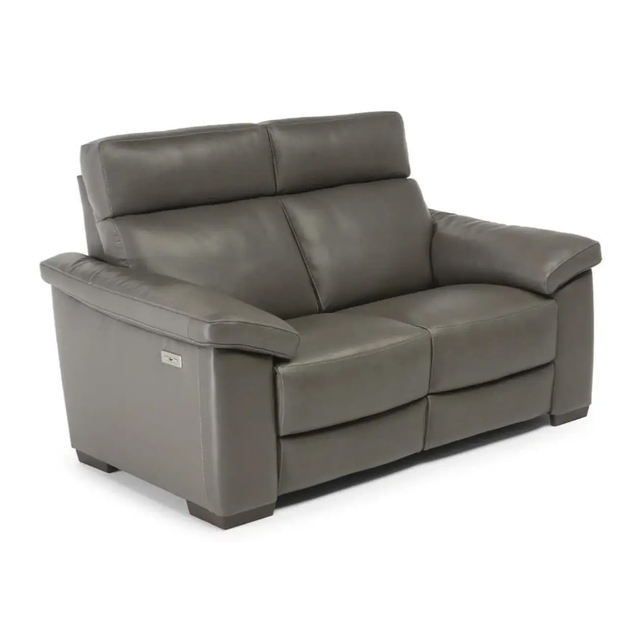 ESTREMO DARK GREY MOTION LEATHER LOVESEAT